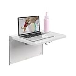 White Carstens WALLAdesk™ Mini Wall Mounted Desk - Driftwood, 16.87 x 10.62, Durable, Professional Grade Murphy Desk for Healthcare, Home, Office, Sch