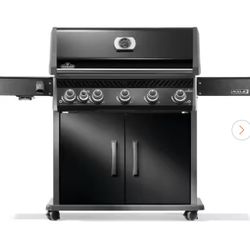 Rogue PRO 625 5-Burner Propane Gas Grill in Black with Infrared Side Burner