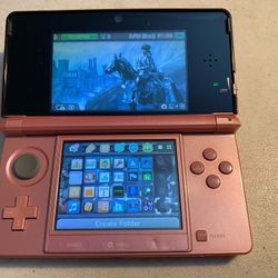 3ds Mod In Pink With Charger And 64 Gb SD Card