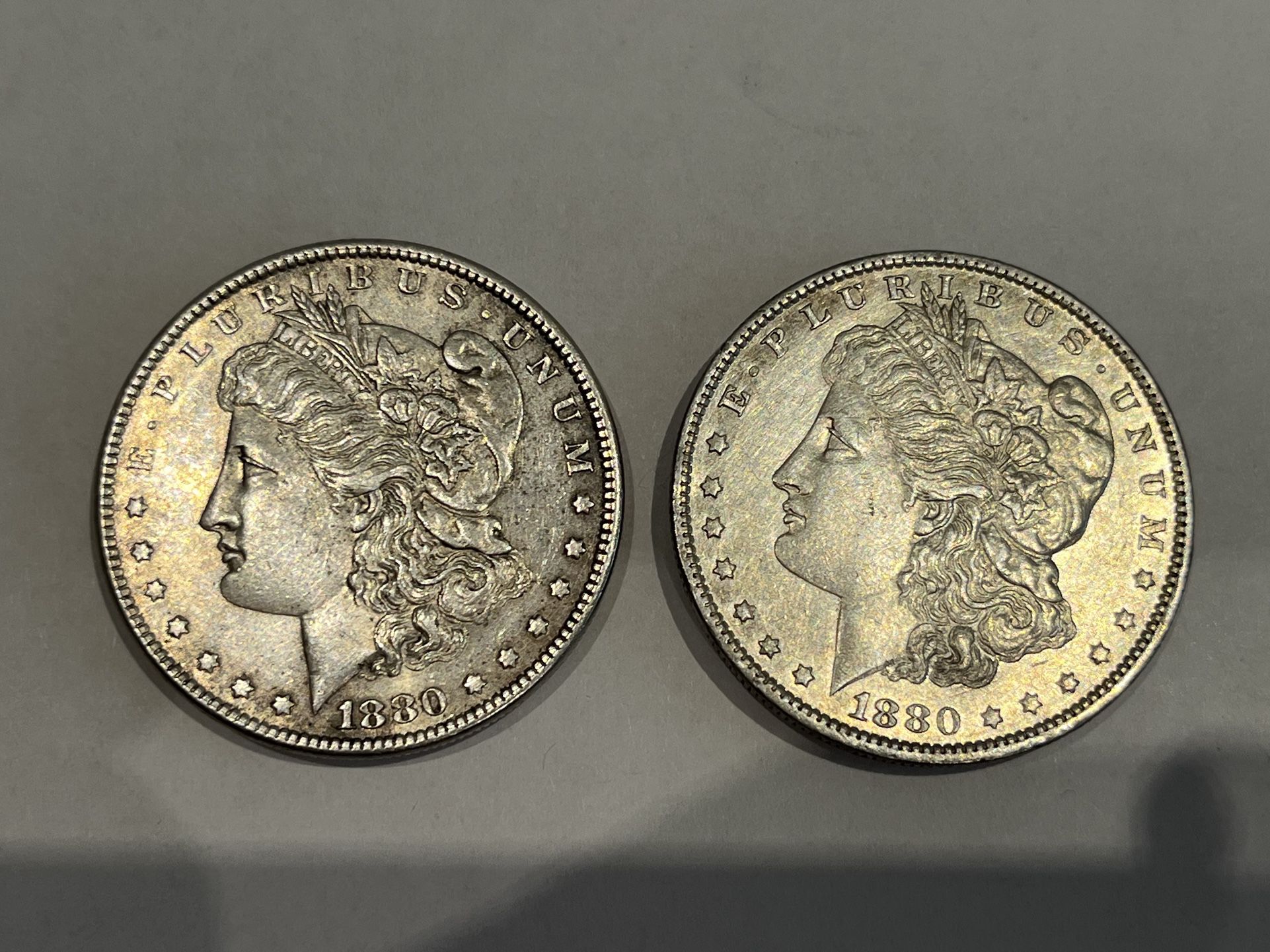 1880 & 1880 -O Morgan Silver Dollars
