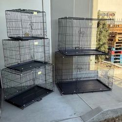 New In Box $30 To $70 24” To 48” Small To X Large Size Dog Cage Crate Foldable Collapsible Metal Steel Wire Kennel With Tray 