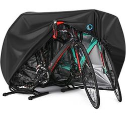 Bike Cover for 2 or 3 Bikes Outdoor Waterproof Bicycle Covers Rain Sun UV Dust Wind Proof with Lock Hole for Mountain Road Electric Bike Heavy Duty Bi