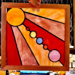 Stained Glass With Oak Frame 