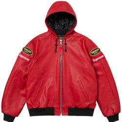 Supreme Hooded Vanson Leathers Jacket L 