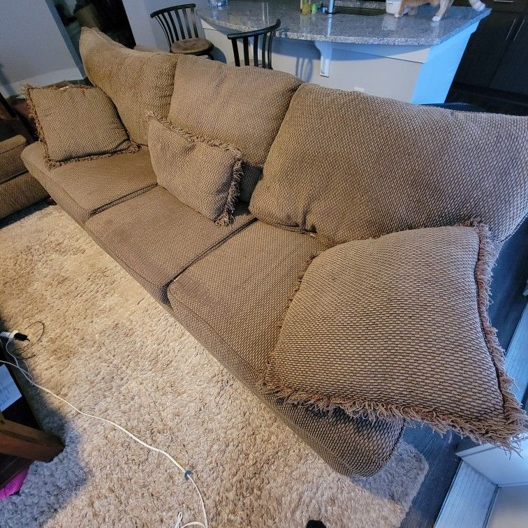 Klaussner Couch and Loveseat Set.