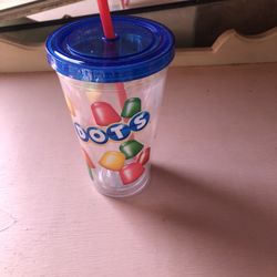 Dots Tumbler Cup With Straw