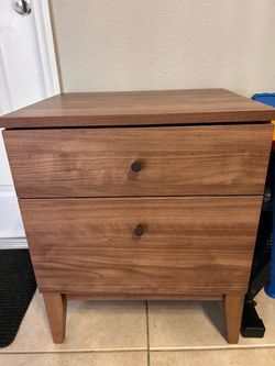 Wood night stand drawer