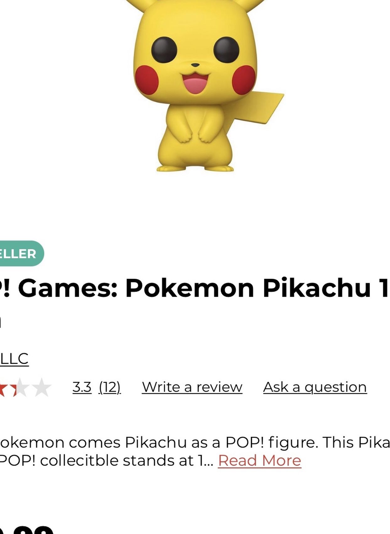 POP! Games: Pokemon Pikachu 18-inch