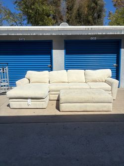 Down Feather Sectional Couch with Ottoman 🛻Delivery Available🛻