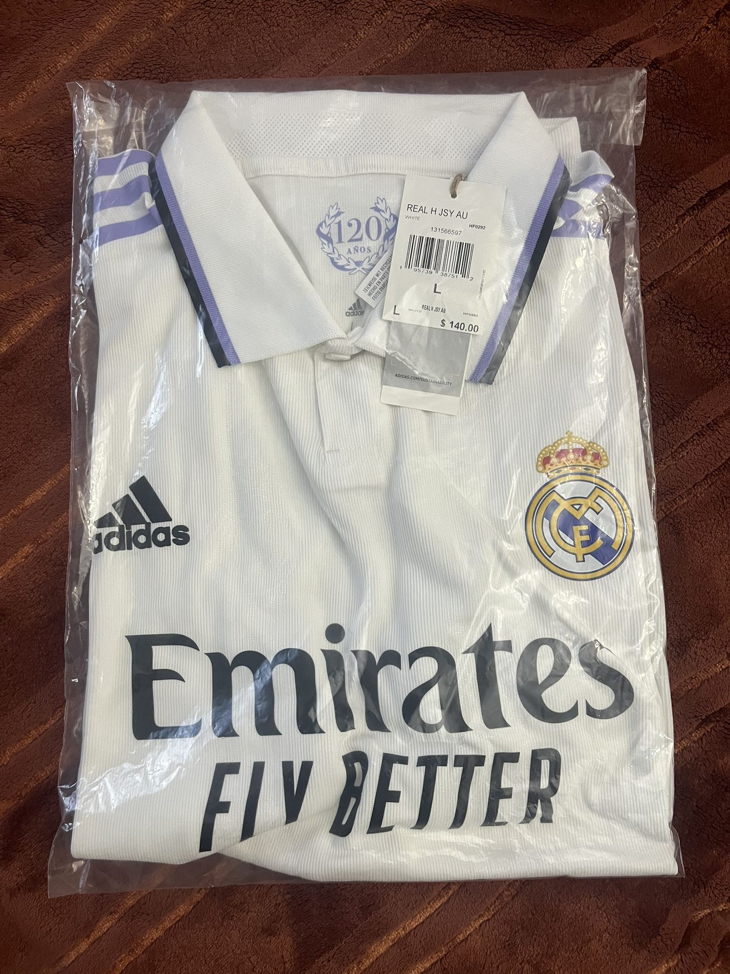 Adidas Real Madrid Home 2022/23 Soccer Football Authentic Jersey Sz L Large New