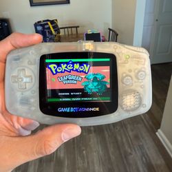 Nintendo Game Boy Advance Handheld - Clear Shell  - Upgraded IPS Screen