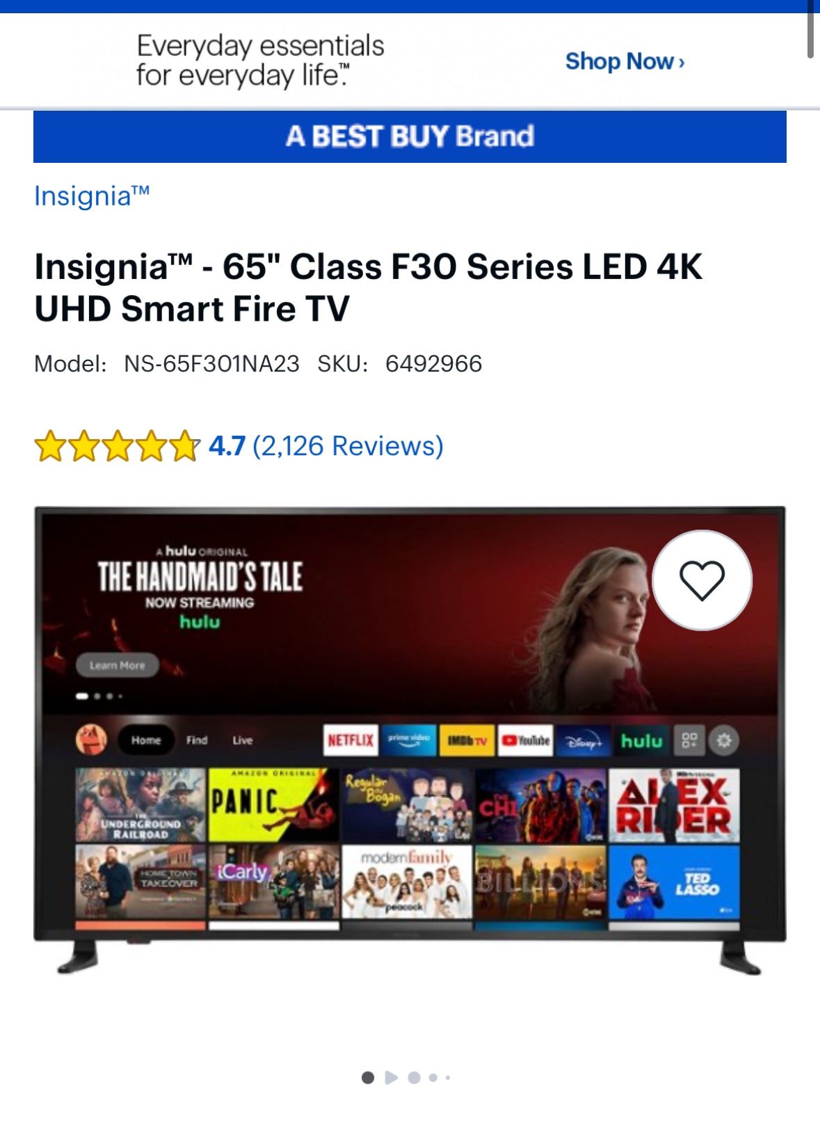 Insignia 65 inch tv