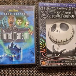Walt Disney Presents Tim Burtons Nightmare Before Christmas 2 Disc Collectors Edition ,* And New* Factory Sealed Walt Disney's The Haunted Mansion DVD