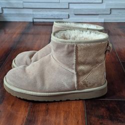 UGG Classic Mini Metallic Snake Women's Ankel Boots Suede Gold  US 8 