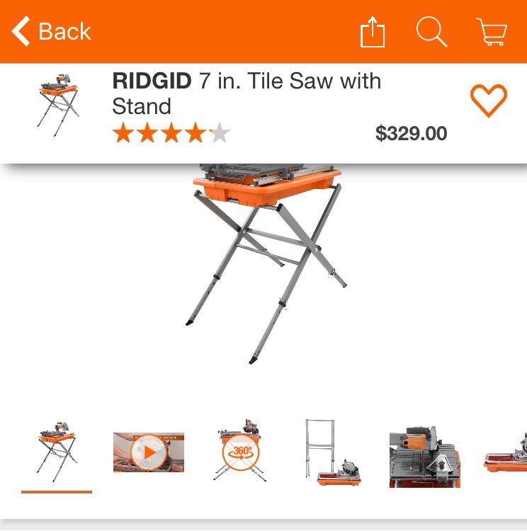 Ridgid 7 inch Tile Saw with Stand