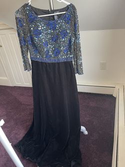 Blue & Black Velvet Gown
