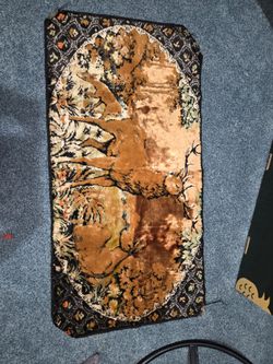 Vintage Velvet Deer family wall tapestry