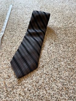 Black Grey Striped Calvin Klein Tie