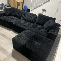 Black NEW Modular Cloud Sectional Couch 🚛 SAME DAY DELIVERY!