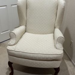 White Wingback Arm Chair