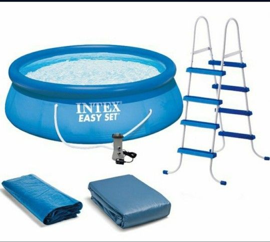Intex 26165EH 15ft x 42in Easy Set Up Inflatable Above Ground Swimming Pool with filter/pump