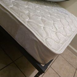 Twin Bed, Frame, Mattress,  Topper