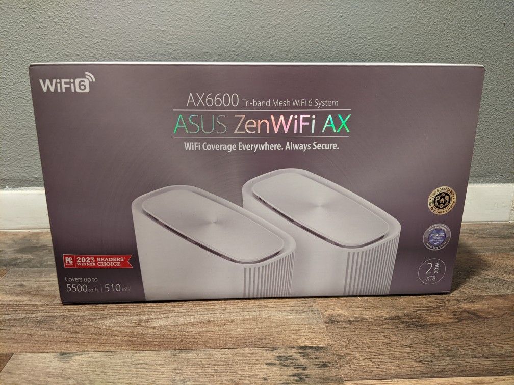 New ASUS ZenWiFi AX (XT8) AX6600 Tri-Band Mesh WiFi 6 System (XT8 2PK)