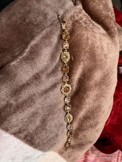 Gold-Tone Crystal Tennis Bracelet