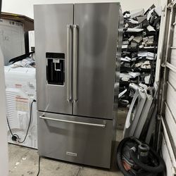 KITCHENAID WOODEN INTERIOR FRENCH DOOR REFRIGERATOR IN STAINLESS STEEL 