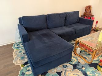 West elm henry sectional couch. Velvet blue