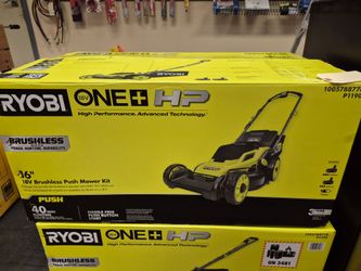 NEW Ryobi 16" Brushless 18V Push Mower Kit P1190
