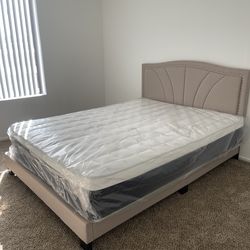Queen size bed frame and mattress