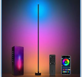 Corner Floor Lamp - Smart RGB LED Corner Lamp with App and Remote Control, 16 Million Colors & 68+ Scene, Music Sync, Timer Setting - Ideal for Living