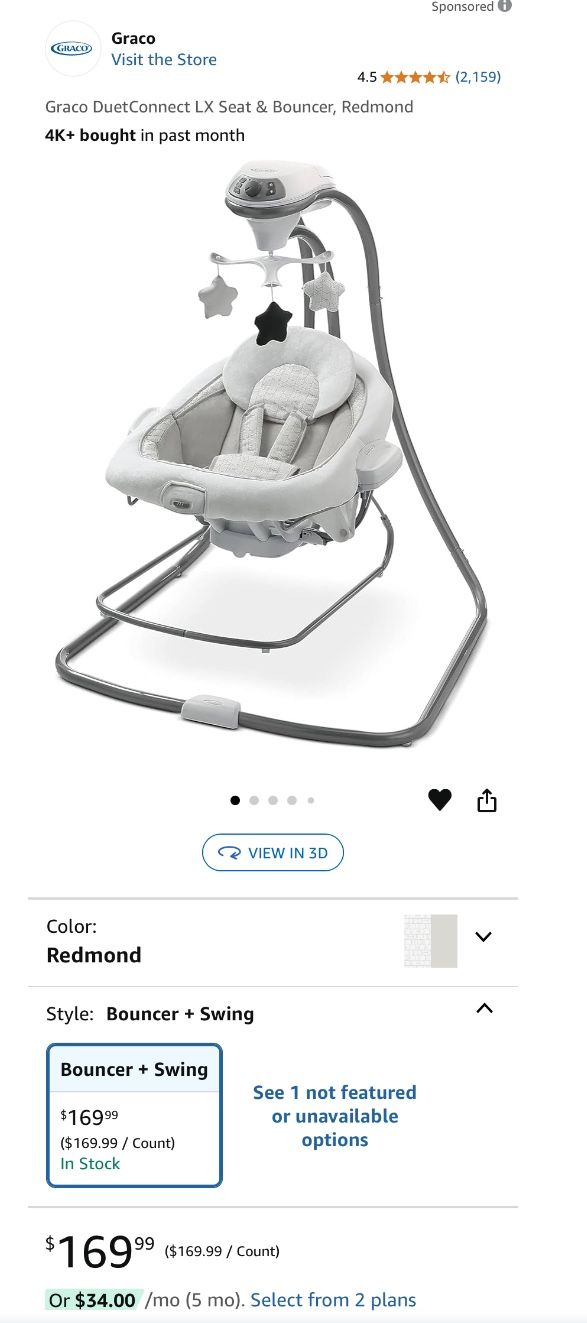 Graco DuetConnect LX Seat & Bouncer, Redmond