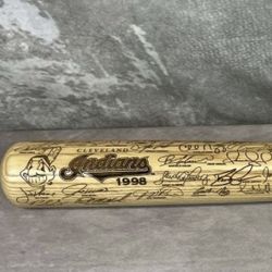1998 Season Cleveland Indians Laser Engraved Baseball Bat 