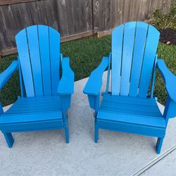 4 Blue Pool Chairs