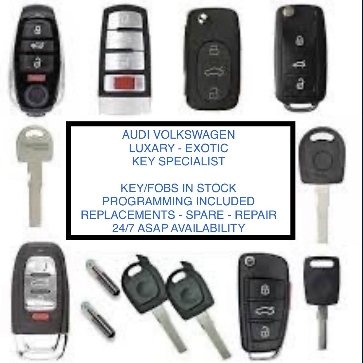 AUDI VOLKSWAGEN LAND ROVER JAGUAR VOLVO PORSCHE KEYFOBS & KEYS