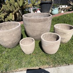 Large Brown Terracotta Pots-Large Terracotta Planters-$195 set of 5 pieces