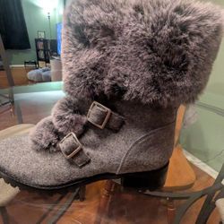 Talbots Boots - Fabric - Fur Cuffed - Never Worn