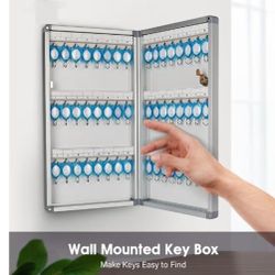Key Lock Box, Key Cabinet Organizer, Key Lock Box Wall Mount, with Key Tags, Key Safe for Car, Hotels, Office, House(24key)
