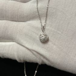 Women’s 925 Sterling Silver Necklace With Moissanite Pendant 