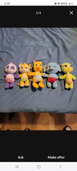 Set of 5 Word Party Animal Plush Stuffed Toys