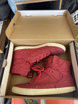 Men’s Supra Skytop Red Canvas Size 12 Shoes