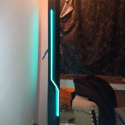 Postmodern Rudi Stern Sculpture & Torchiere Lamp "Let There Be Neon"
