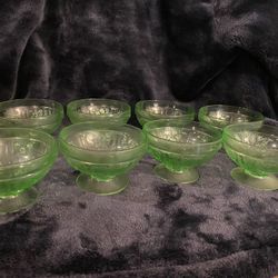 Set Of Eight Vintage Sharon Cabbage Rose Pattern Dessert Dish 