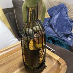 Brand New Decoration Wire Wine Bottle With Accent Pieces Inside