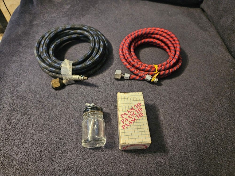 Air hoses and bottle by Paasche