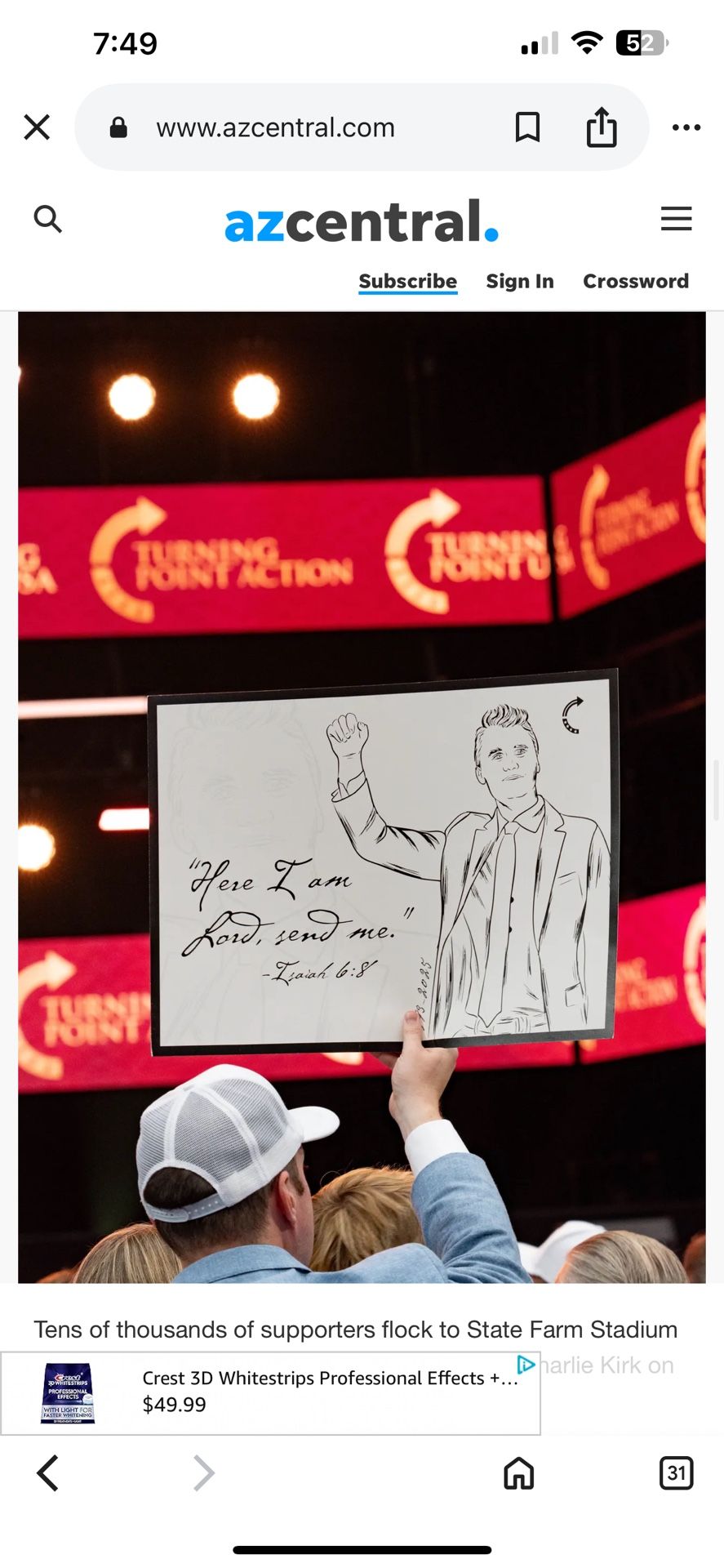 Charlie Kirk Posters From His Memorial At Statefarm