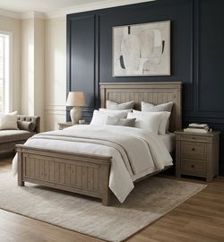 Living Spaces Fawn Queen Bed with Two Nightstands