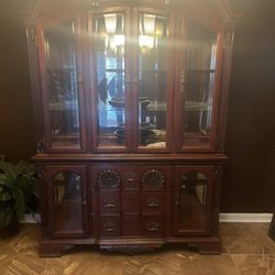 Glass Dining Table & China Cabinet